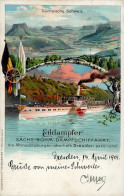 Eildampfer Sächsisch-Böhmische Schweiz Farblithographie 1901 I-II - Guerra 1914-18