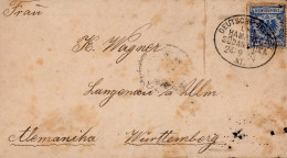 Marine Schiffspost Deutsche Seepost Linie Hamburg-Südamerika (über Lissabon), Rs. Ak-O Langenau 1894 II (stockfleckig) - Weltkrieg 1914-18