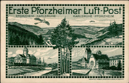 PFORZHEIM LUFT-POST - Offiz.Karte Mit Klarem S-o FLUGPOST PFORZHEIM-KARLSRUHE 30.6.12 I - War 1914-18
