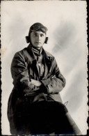 Deutscher Pilot Mit Fliegerhaube Und Unterschrift Paul Foto-AK 1917 I-II - Guerra 1914-18