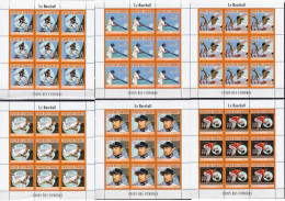 Comores 6 MNH Minisheets - Honkbal