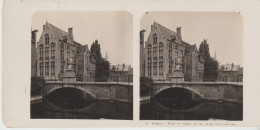 Carte Stéréoscopique 9cm X18 Cm . BELGIQUE. BRUGES. Pont Et Statue De St Jean Népomncène - Brugge