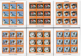 Comores 6 MNH Imperforated Minisheets - Honkbal
