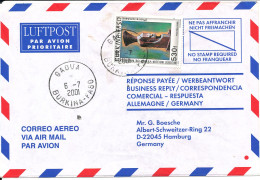 Burkina Faso Air Mail Cover Sent To Germany 6-7-2001 Single Franked - Burkina Faso (1984-...)