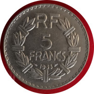 Monnaie France - 1933 - 5 Francs Lavrillier Nickel - 5 Francs