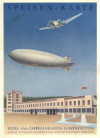 FRANKFURT/MAIN LUFTSCHIFFHAFEN RHEIN MAIN DINA4-SPEISEKARTE (waager. Gefaltet!) D. FLUG-u. ZEPPELIN-GASTSTÄTTEN (NS-Zeit - Guerra 1914-18