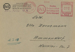 BERLIN-ADLERSHOF - Brief D. DEUTSCHEN VERSUCHSANSTALT Für LUFTFAHRT E.V. Berlin-Adlershof Mit Entspr. Franco-o V. 22.12. - Guerre 1914-18