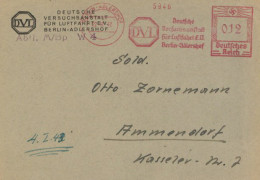 BERLIN-ADLERSHOF - Brief D. DEUTSCHEN VERSUCHSANSTALT Für LUFTFAHRT E.V. Berlin-Adlershof Mit Entspr. Franco-o V. 22.12. - Guerra 1914-18