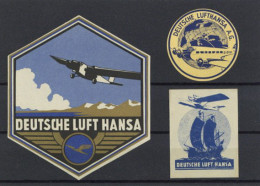 Lufthansa 3 Vignetten I- - Weltkrieg 1914-18