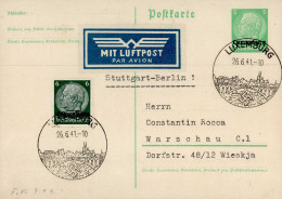 Luftpost GS WK II Bes. Luxemburg Sonderstempel 1941 Nach Warschau I- - Airships