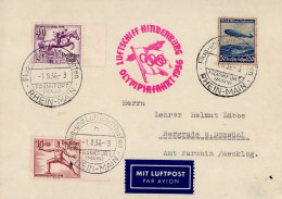 Zeppelin-Post Sieger 427 Olympiafahrt 1936 (rs. Ak-O) I- Dirigeable - Airships