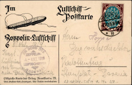 Zeppelinpost LZ 120 Bodensee DELAG Karte (Leipzig Rathaus) Bordstempel Vom 4. Oktober 1919 I- Dirigeable - Luchtschepen