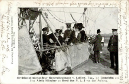 Zeppelin Generalleutnant V. Laffert Exz. Mit Gemahlin Und Hilscher, A. An Bord Des P. L. 5 II (Ecken Abgestossen, Kl. Ec - Zeppeline