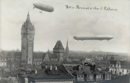 FRANKFURT/Main ILA 1909 - Foto-Ak ZEPPELIN Z III Und PARSEVAL über Dem Rathaus (gehört Zur ILA) I - Dirigibili