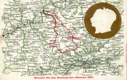 BAD HOMBURG - Kaiserpaar-Prägelitho KAISERPREIS TAUNUS-RENNEN 1907 TAUNUS-RUNDSTRECKE I-II - Sonstige & Ohne Zuordnung