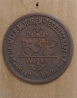 Auto Plakette Auf Holzbrett Der Daimler-Motoren-Gesellschaft Cannstatt Württemberg Durchm. 12,5cm I-II - Sonstige & Ohne Zuordnung