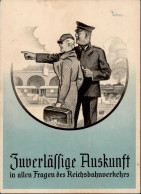 DEUTSCHE REICHSBAHN - Sign. Werbekarte I-II - Treinen