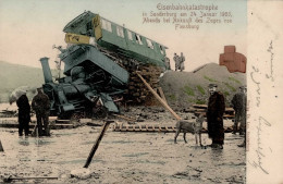 SONDERBURG - EISENBAHNKATASTROPHE In Sonderburg 24.1.1905 Abends Bei Ankunft Des Zuges Von Flensburg I - Eisenbahnen