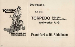 Torpedo-Fahrräder Reklame-AK I-II - Sonstige & Ohne Zuordnung