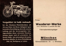 Motorrad Wanderer-Werke München Illustrierte Bestellkarte Ungebraucht Ca.1935 - Motorbikes