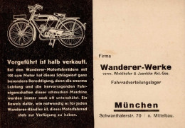 Motorrad Wanderer-Werke München Illustrierte Bestellkarte Ungebraucht Ca.1935 - Motorräder
