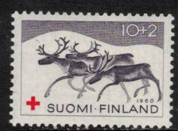 RENNE RENTIER REINDEER FINLAND FINNLAND FINLANDE 1960 MI 528  SC B157 YT YV 504 MH(*) RED CROSS WILD ANIMALS - Rongeurs