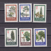 FINLAND 1967-1968, Sc# B179-B181, B185-B187, Semi-Postal, Plants, Trees, MH - Nuevos