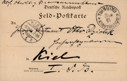 Kolonien Kiautschou Stempel Tsingtau 31.8.01 Nach Kiel Als Feldpost I-II Colonies - Ehemalige Dt. Kolonien