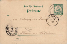 Kolonien Deutsch-Ostafrika Stempel Wilhelmsthal 03.1903 Inlandsverwendung Mit Durchgangsstempel Tanga Und Ak-O Dar-Es-Sa - Ehemalige Dt. Kolonien