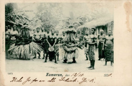 Kolonien Kamerun Dorfszene I-II (fleckig, Kl. Eckbug) Colonies - Ehemalige Dt. Kolonien