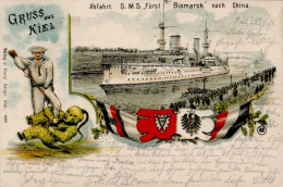 Deutsche Kolonien CHINA - KIEL Abfahrt SMS FÜRST BISMARCK Nach CHINA 1901 I Colonies - Ehemalige Dt. Kolonien