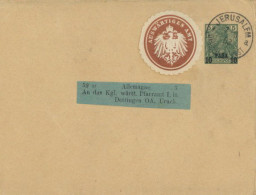 Deutsche Post Türkei Ganzsachen-Streifband Auswärtiges Amt Siegel Stempel Jerusalem 1903 I-II - Ehemalige Dt. Kolonien