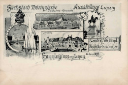 AK-GESCHICHTE - CENTRALVERBAND Für ANSICHTSKARTENSAMMLER Sammlergruß Aus Leipzig - Auf Ak D. AUSSTELLUNG 1897 I-II - Sonstige & Ohne Zuordnung