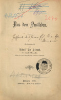 Postwesen Buch Aus Dem Postleben Von Storch, Adolf, Budweis 1878, 147 S. II (Gebrauchsspuren) - Other & Unclassified