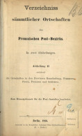 Postwesen Verzeichniss Sämtlicher Ortschaften Des Preussischen Post-Bezirks 1866 Abt. II Enthalten Die Ortschaften In De - Autres & Non Classés