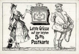 Postgeschichte Letzte Grüße Auf Der Letzten 5 Pfg. Postkarte Sign. Prediger 1916 I-II - Autres & Non Classés