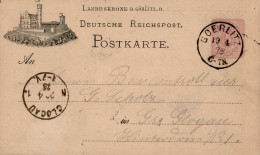 Vorläufer 1875 GSK PP4 F16-01 Landeskrone B. Görlitz 19.4.1875 Nach Glogau Mit Ankunftsstempel I-II (2 Leichte Eckbüge) - Histoire