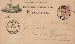 Vorläufer 1875 GSK PP4 F16-01 Landeskrone B. Görlitz 19.4.1875 Nach Glogau Mit Ankunftsstempel I-II (2 Leichte Eckbüge) - Geschichte