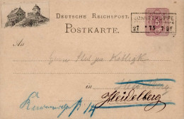 Vorläufer 1875 GSK PP4 F25-04 Schneekoppe Koppenbaude Als Vignette Aufgeklebt 27.7.1875 Nach Heidelberg Mit Rahmenstempe - Geschichte