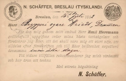 Vorläufer 1882 Breslau Vertreterkarte Fa. N. Schäfer Auf GSK PP5 II (größerer Eckbug) - Storia