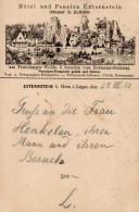 Vorläufer 1887 GSK PP6 F45 Exterstein Hotel Und Pension 30.7.1887 Von Horn Nach Kassel I-II (fleckig) - Geschichte