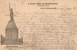 Vorläufer 1888 GSK PP6 F56-8 Grotenburg Gasthof Zum Hermannsdenkmal 27.9.1888 Von Detmold Nach Verden I-II (fleckig) - Storia
