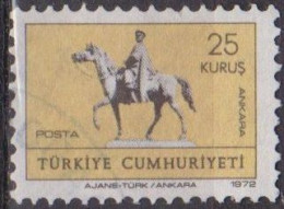 Kemal Ataturk - TURQUIE - Statues équestres - N° 2028 - 1972 - Gebruikt