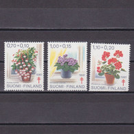 FINLAND 1981, Sc# B224-B226, Semi-Postal, Pot Plants, Flowers, MNH - Unused Stamps