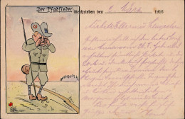 PFADFINDER - Der PFADFINDER Handgemalte Feldpostkarte 1916 I-II - Scoutismo