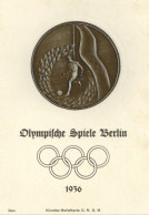 BERLIN OLYMPIA 1936 WK II - Metall-Releifkarte FUSSBALL I - Juegos Olímpicos