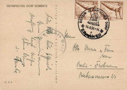 Olympiade 1936 Berlin AK Olympisches Dorf Döberitz Sonderstempel I-II - Juegos Olímpicos