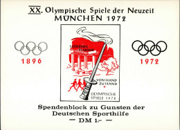 Olympiade München 1972 Spendenblock I-II (keine AK-Einteilung) - Juegos Olímpicos