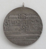 Schützen Dresden Medaille Deutsches Pistolen Bundesschiessen 1911 I-II - Autres & Non Classés