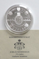 Schützen Goslar Gedenk-Medaille Vom Bundestreffen Der Schützen 1995, Feinsilber Randpunze 1000, Durchm. 4,8cm Ca. 50 Gr. - Autres & Non Classés